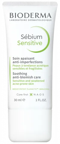 BIODERMA product photo, Sebium Sensitive 30ml, treatment for acne prone skin